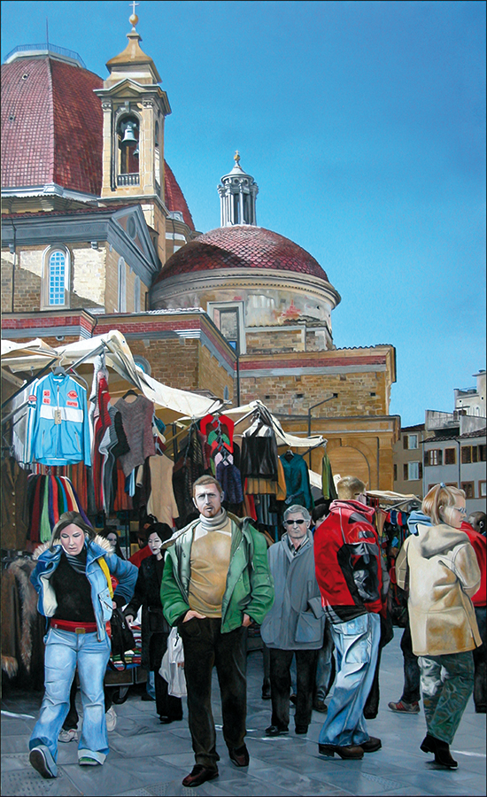 "Mercato di San Lorenzo" an original oil painting by Matthew Holden Bates